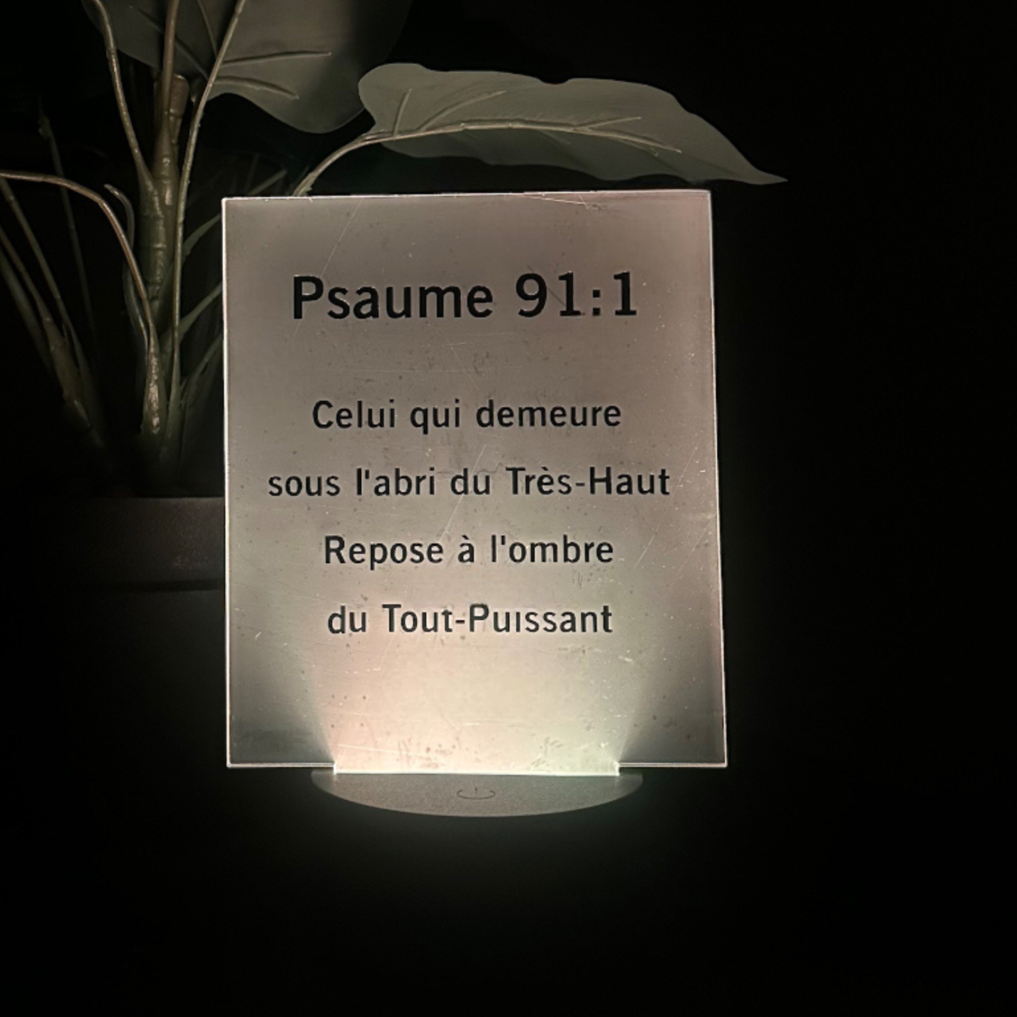 Veilleuse avec verset personnalisable