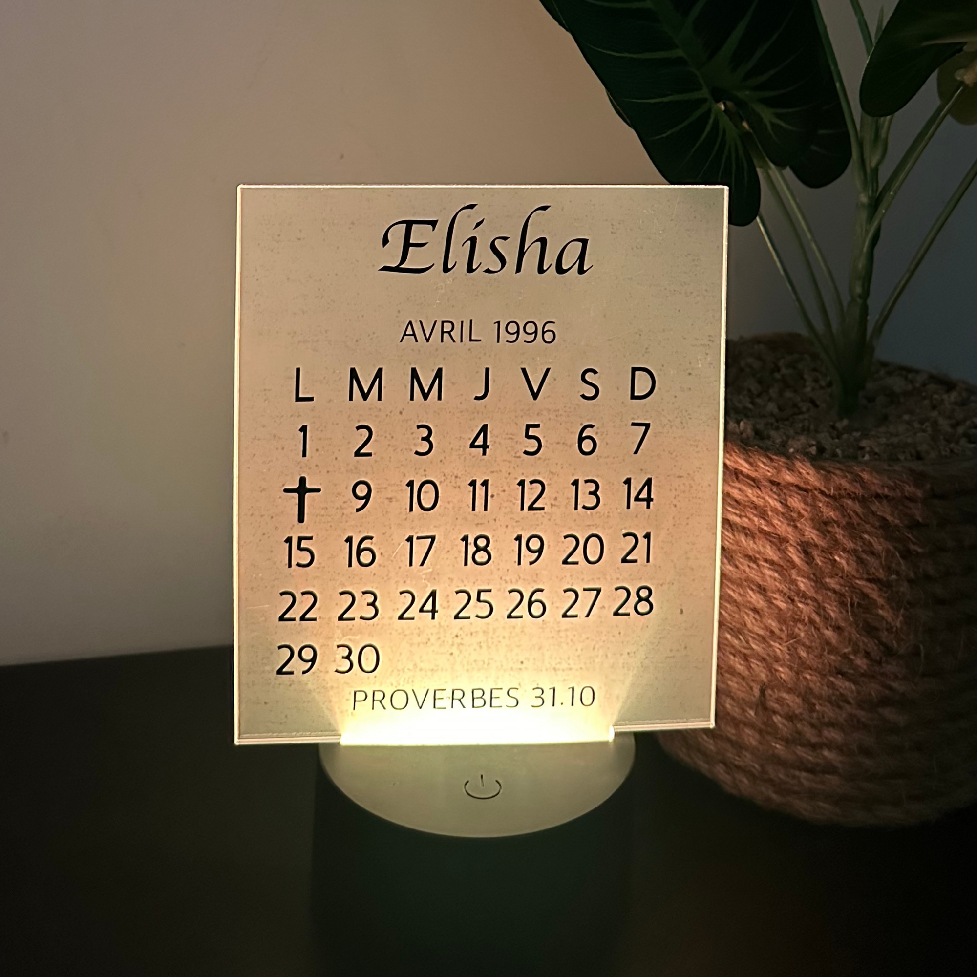 Veilleuse Calendrier Personnalisée avec 1 Prénom