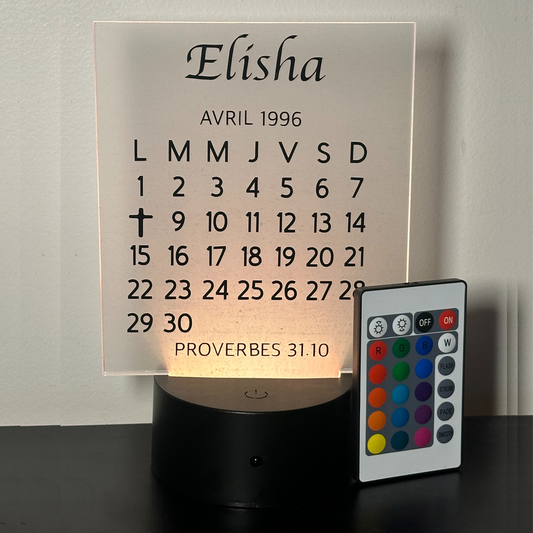 Veilleuse Calendrier Personnalisée avec 1 Prénom