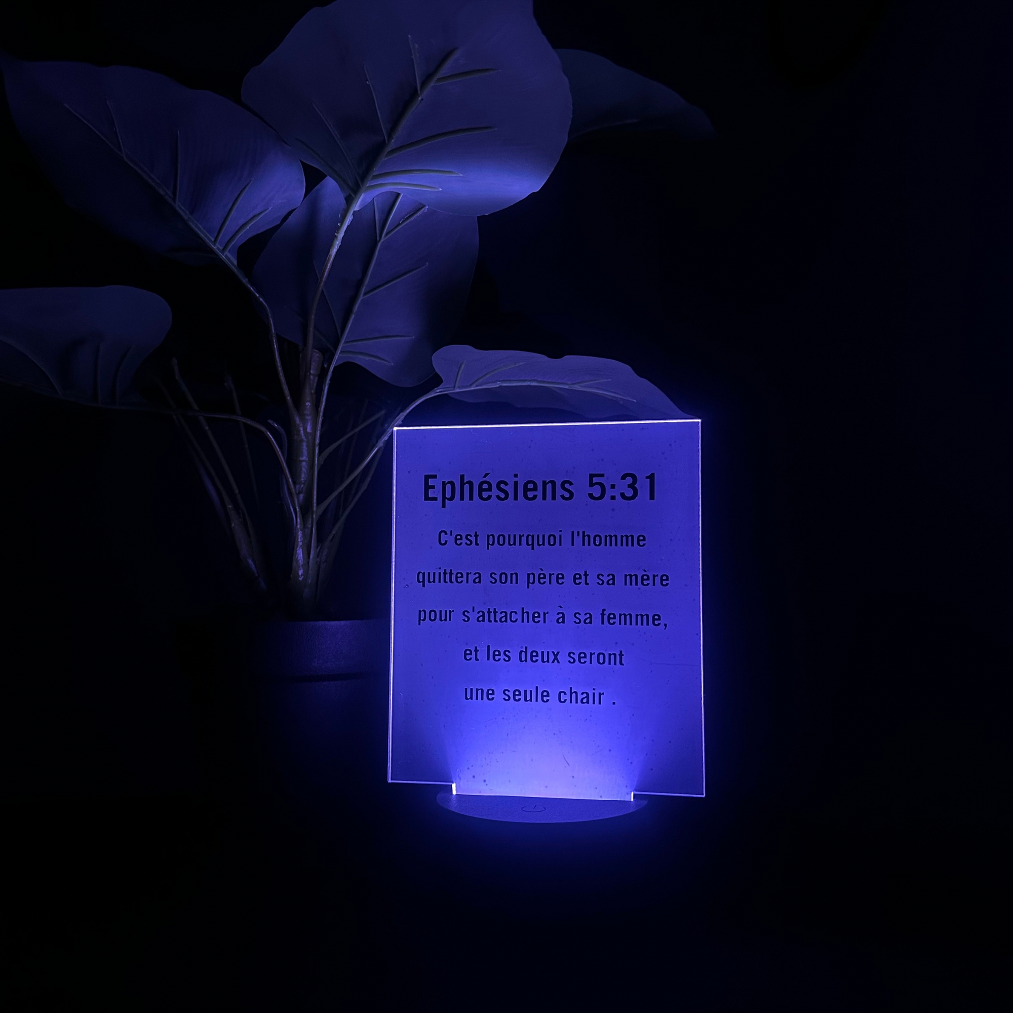 Veilleuse avec verset personnalisable